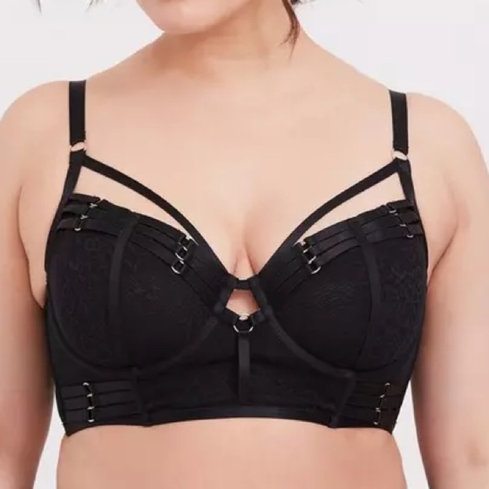 Torrid Black Strappy Lace Bra